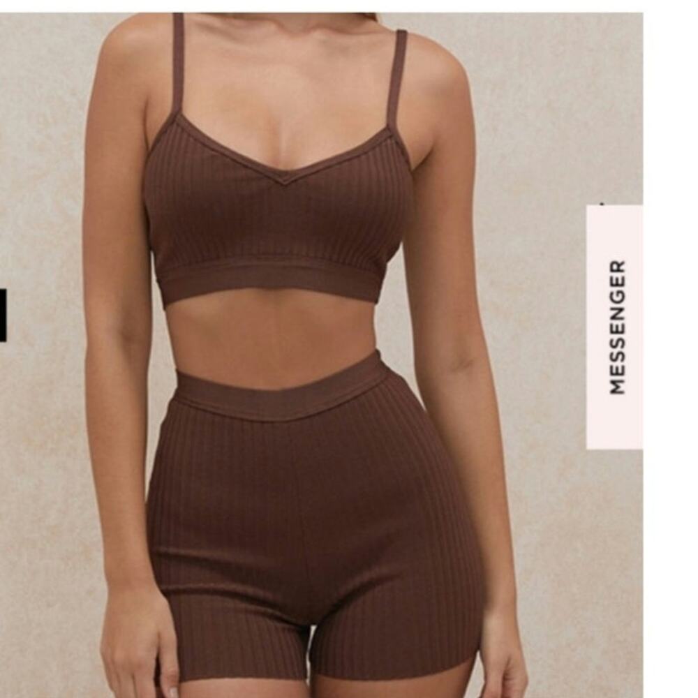 House of CB Brown Evie Crop Top Size: XS